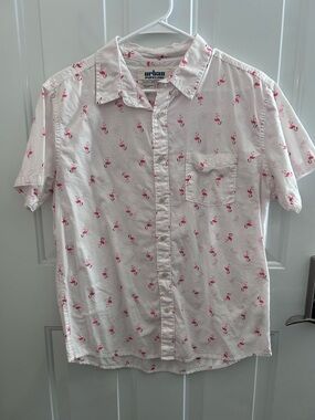 Urban Pipeline White Short-Sleeve Flamingo Print Shirt